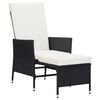 vidaXL Garden Lounge Set Black PE rattan Foldable Garden Lounge Set