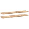 vidaXL Floating Shelf Set of 2 Natural wood Untreated Solid Acacia Wood