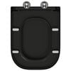 vidaXL Toilet Seat Black 17.52 x 13.78 x 1.42 in Duroplast