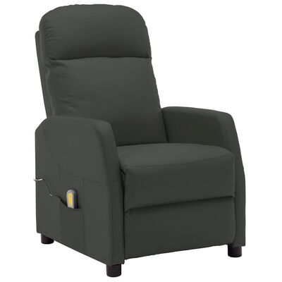 vidaXL Massage Recliner Anthracite Faux Leather