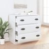 vidaXL Sideboard High gloss white Engineered wood Small Sideboard