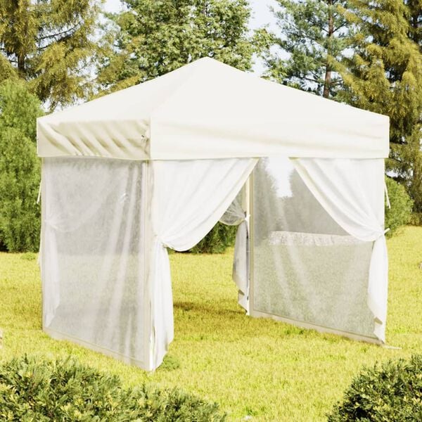 vidaXL Party Tent Cream 210D oxford fabric with silver coating
