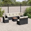 vidaXL Garden Sofa Set Black, Cream White