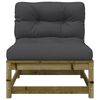 vidaXL Patio Sofa Armless with Cushions Impregnated Wood Pine