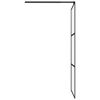 vidaXL Walk-in Shower Wall 31.5"x76.8" Frosted ESG Glass Black