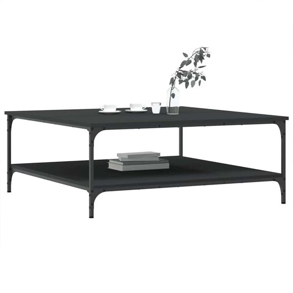 vidaXL Coffee Table Black Engineered wood, Iron Large Coffee Table