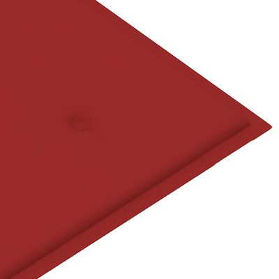 vidaXL Batavia Bench with Red Cushion 47.2" Solid Teak Wood