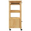 vidaXL Kitchen Trolley MONZA 18.9"x15.7"x34.8" Solid Wood Pine