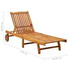vidaXL Sunlounger Wooden Solid Acacia Wood Adjustable Footrests