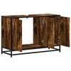 vidaXL Bathroom Sink Cabinet Smoked oak Engineered wood, metal 35.4 in