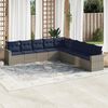 vidaXL 9 Piece Patio Sofa Set with Cushions Gray Poly Rattan