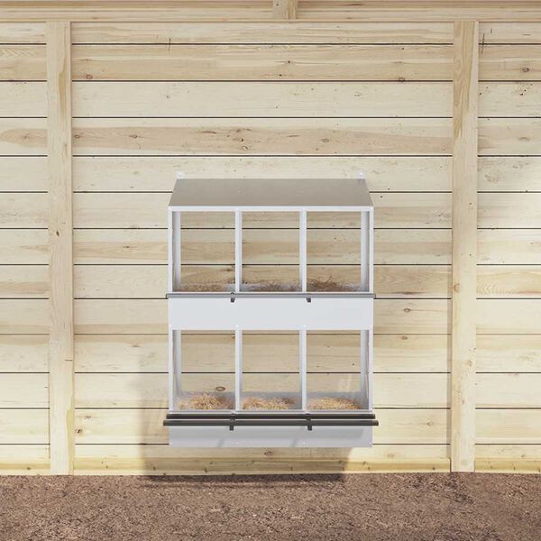 vidaXL Chicken Nesting Box Galvanized silver