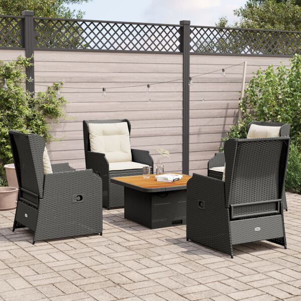 vidaXL Garden Lounge Set Black