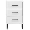 vidaXL Bedside Cabinet White Solid pine wood, Metal Bedside Cabinet
