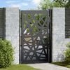vidaXL Garden Gate Black 39.4x59.1" Steel Light Design