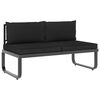 vidaXL Sofa Dark grey and brown Aluminum and WPC (wood-plastic composite)