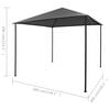 vidaXL Gazebo Charcoal Steel Large Collapsible Gazebo Square