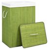 vidaXL Bamboo Laundry Basket with Single Section Green