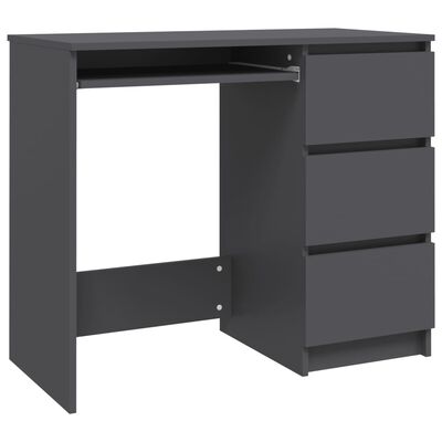 vidaXL Desk Gray 35.4"x17.7"x29.9" Engineered Wood