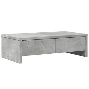 vidaXL Monitor Stand with Drawers Concrete Grey 19.7x10.6x5.9" Engineered Wood
