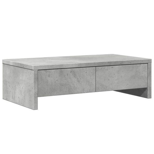vidaXL Monitor Stand with Drawers Concrete Grey 19.7x10.6x5.9" Engineered Wood