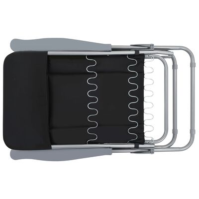 vidaXL Folding Patio Chairs with Cushions 2 pcs Black