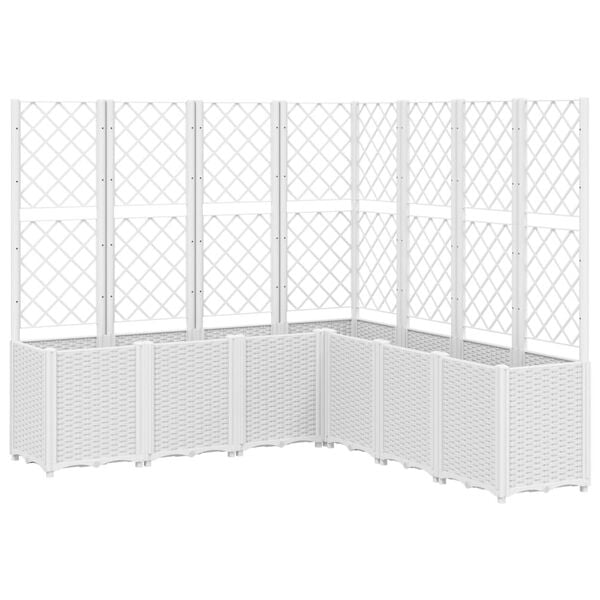 vidaXL Garden Planter White Polypropylene Large Modular Garden Planter