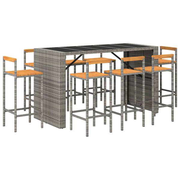 vidaXL Garden Bar Set Grey