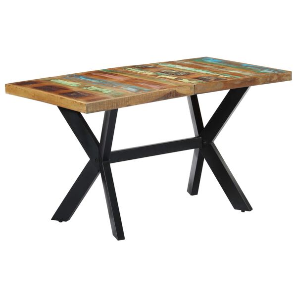 vidaXL Dining Table Various shades of wood, Steel