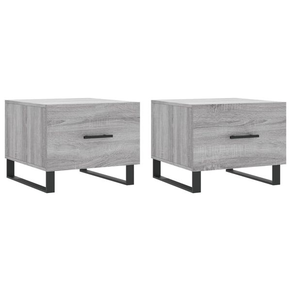 vidaXL Coffee Table Set of 2 Grey sonoma Engineered wood, Iron N/A