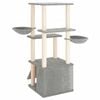 vidaXL Cat Tree Light Grey Engineered Wood, Plush, Sisal Medium-sized