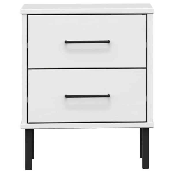 vidaXL Bedside Cabinet White Solid pine wood Compact Bedside Cabinet