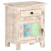 vidaXL Bedside Cabinet Whitewashed Rough acacia wood 15.7 x 11.8 x 19.7 in