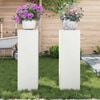 vidaXL Plant Stand 2 pcs White 9.45 x 9.45 x 29.53 in Steel