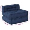 vidaXL Modular Sofa 4 pcs Indigo Fabric