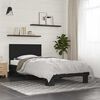 vidaXL Bed Frame Black Engineered wood, metal, plywood Twin Durable