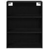 vidaXL Hanging Wall Cabinet Wall-mounted Black Oak 69.5 x 32.5 x 90 cm
