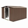 vidaXL Garden Shed Brown Galvanized Steel Large Sturdy Garden Shed