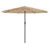 vidaXL Garden Parasol Brown 100% Polyester, Powder-Coated Steel, Straw