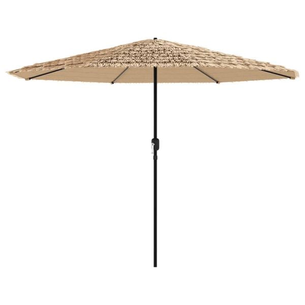 vidaXL Garden Parasol Brown 100% Polyester, Powder-Coated Steel, Straw