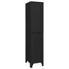 vidaXL Locker Cabinet Black Steel Medium Locker Cabinet Rectangular