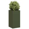 vidaXL Planter Olive green Cold-rolled steel Large Planter Square