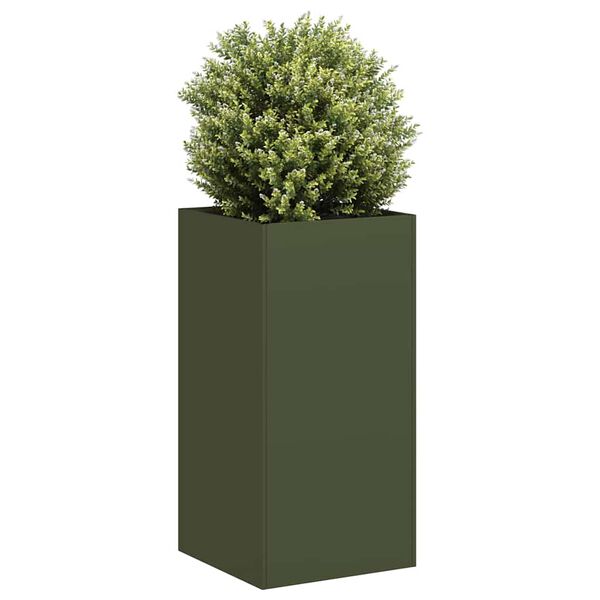 vidaXL Planter Olive green Cold-rolled steel Large Planter Square