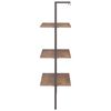 vidaXL Leaning Shelf Dark Brown and Black Engineered wood and Steel Medium