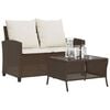 vidaXL Garden Sofa Brown Poly Rattan 2-Seater Size Removable Covers