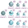 vidaXL Christmas Bauble Set of 100 Turquoise Polystyrene Variety pack