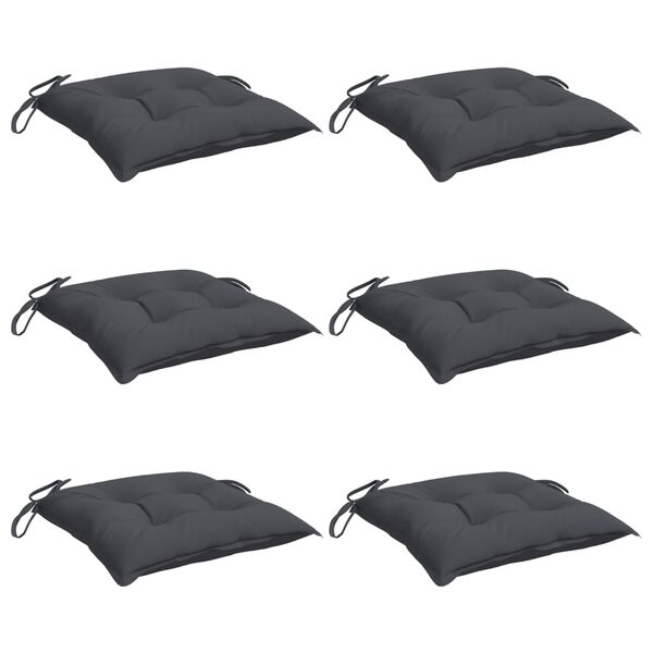 vidaXL Chair Cushions 6 pcs Anthracite 19.7"x19.7"x2.8" Oxford Fabric