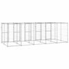 vidaXL Dog Kennel Silver Galvanized Steel 130.0 sq ft Durable