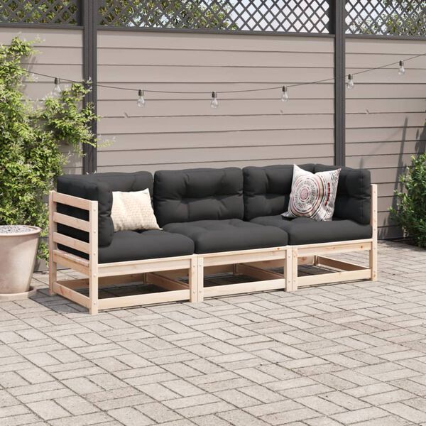 vidaXL Garden Sofa Set Natural Wood Solid pine wood Medium Modular