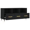 vidaXL TV Cabinet Black Engineered wood, iron 40.2 in wide TV Cabinet